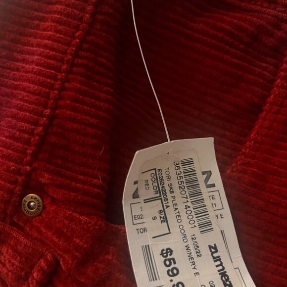 NEW Empyre Pants Womens 26 Burgundy Tori Corduroy Small - Picture 6 of 6